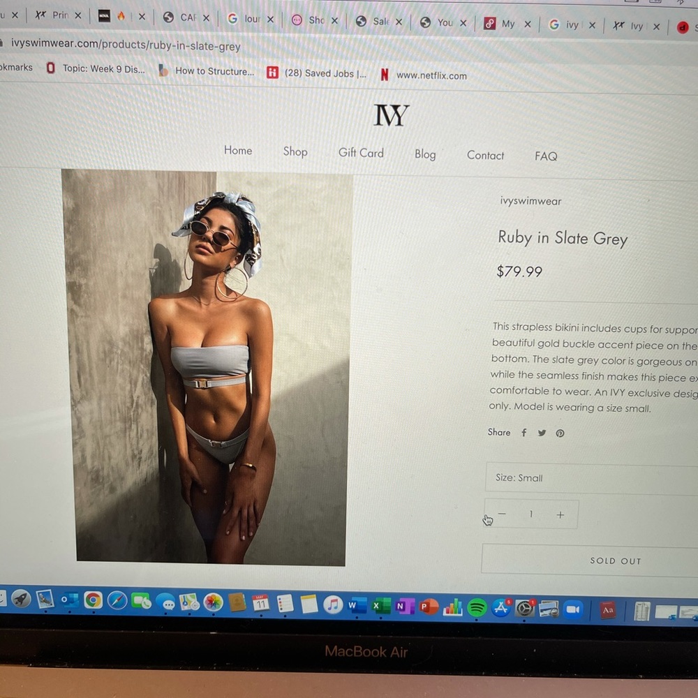 IvySwimwear- Ruby Slate Grey Bikini